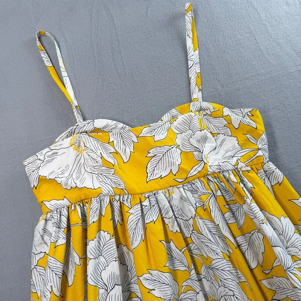 Zara Yellow Floral Tiered Maxi Dress - Picture 7 of 8